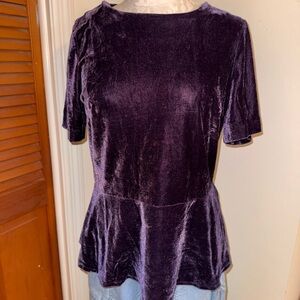 Banana Republic Purple Velvet peplum top